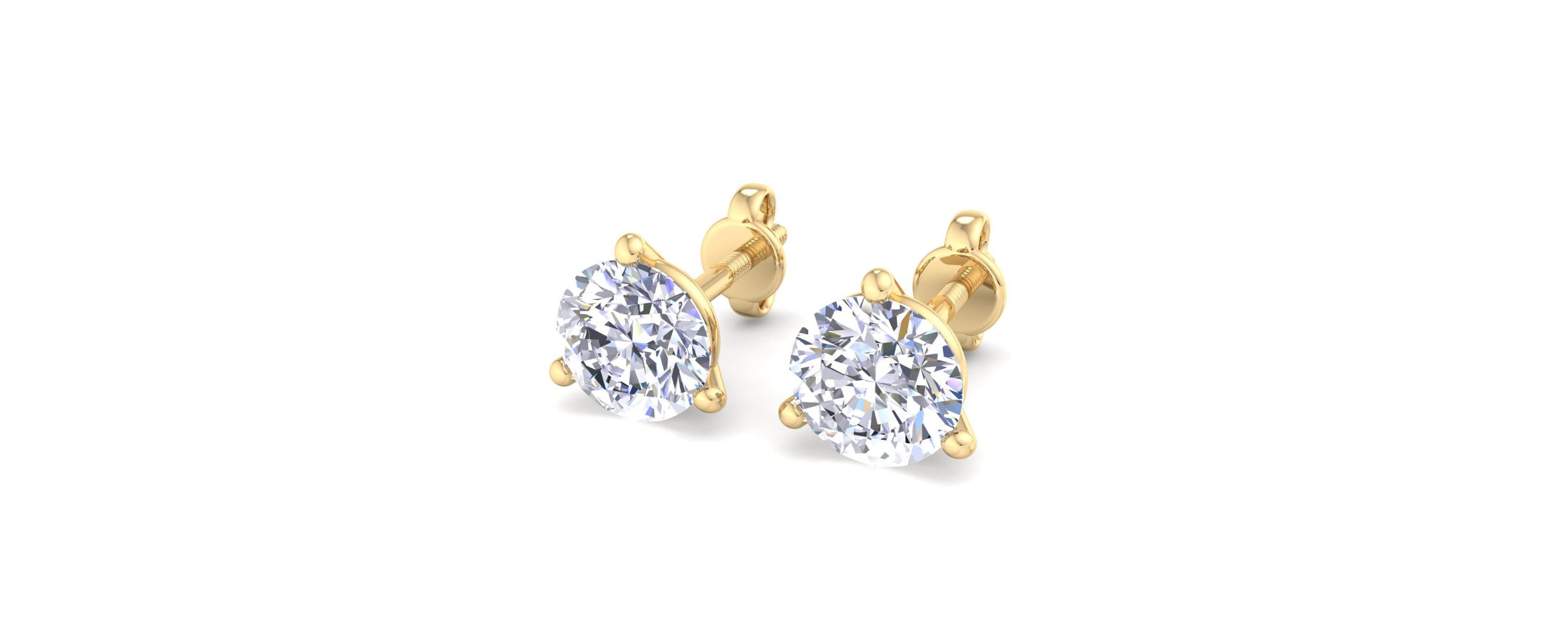 Lab Created 2 ct. t.w. Lab Grown Diamond Earrings In 14 Karat Yellow Gold, Basket Setting