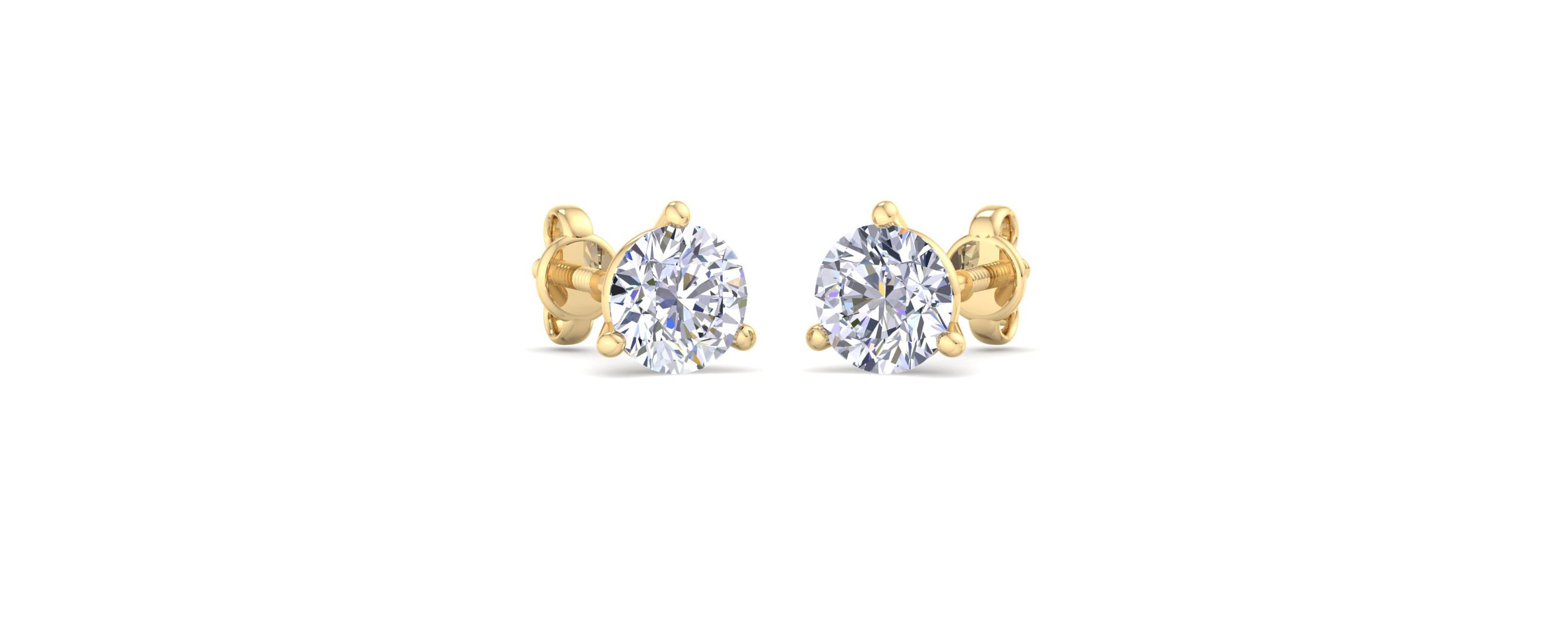 Lab Created 2 ct. t.w. Lab Grown Diamond Earrings In 14 Karat Yellow Gold, Basket Setting
