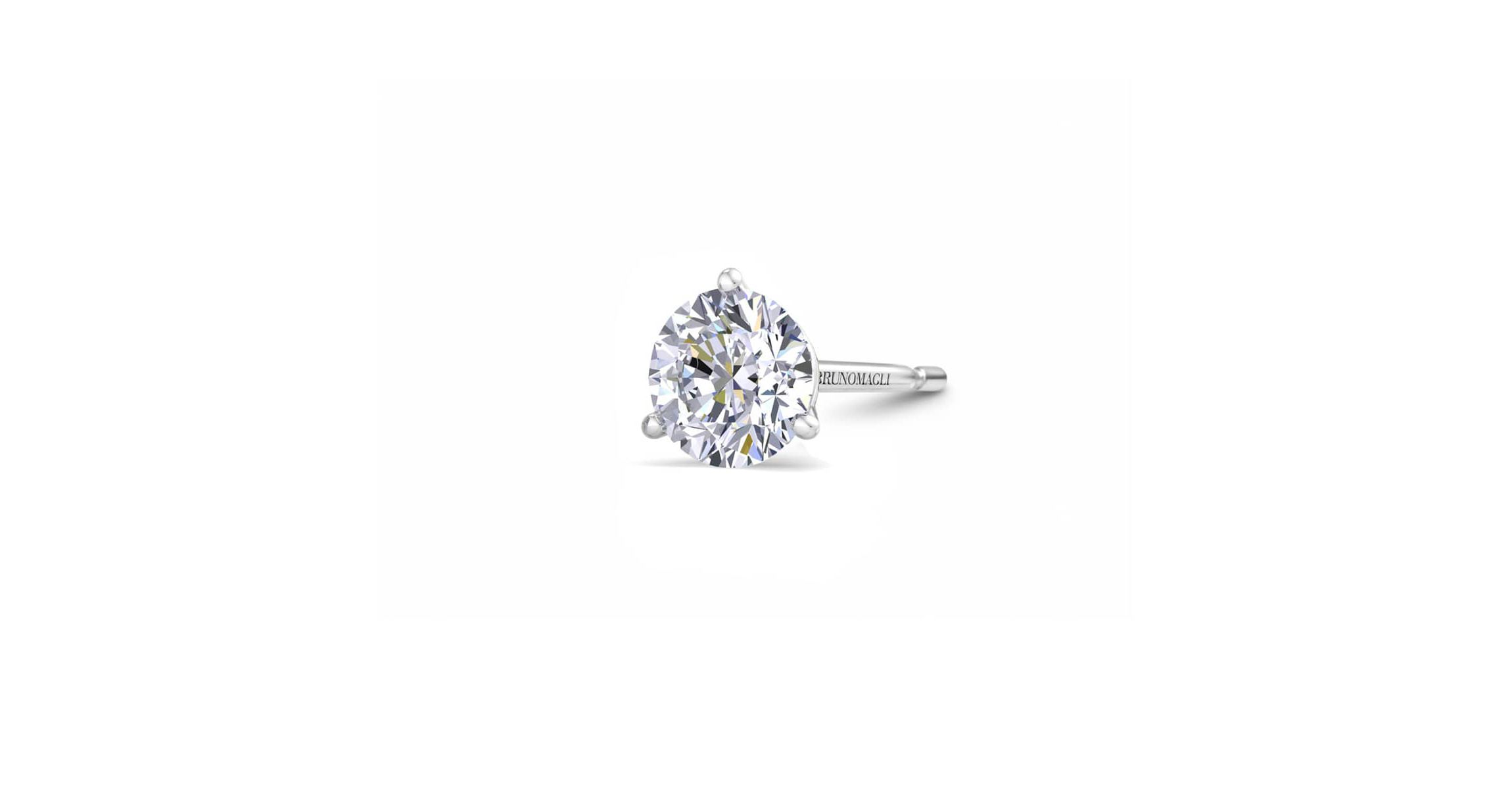 Lab Created Mens 2 Carat Lab Grown Diamond Martini Stud Earring In Sterling Silver