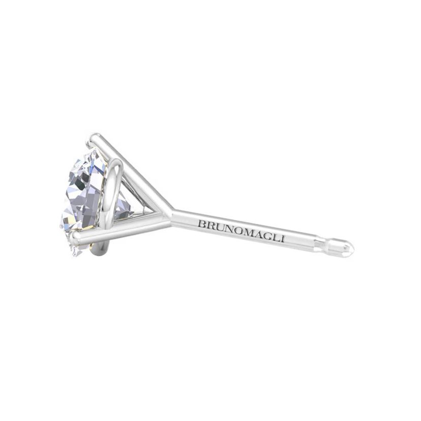 Lab Created Mens 2 Carat Lab Grown Diamond Martini Stud Earring In Sterling Silver