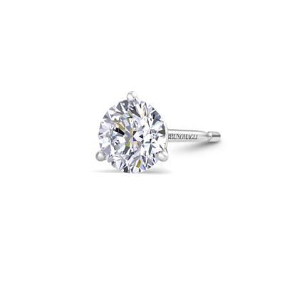 Bruno Magli Lab Created Mens 3 Carat Lab Grown Diamond Martini Stud Earring In Sterling Silver