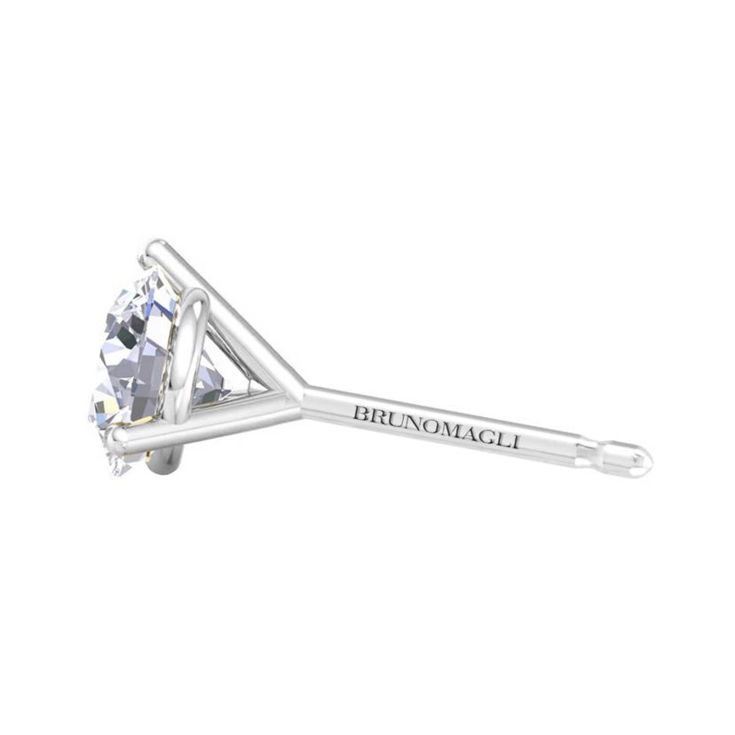 Lab Created Mens 3 Carat Lab Grown Diamond Martini Stud Earring In Sterling Silver