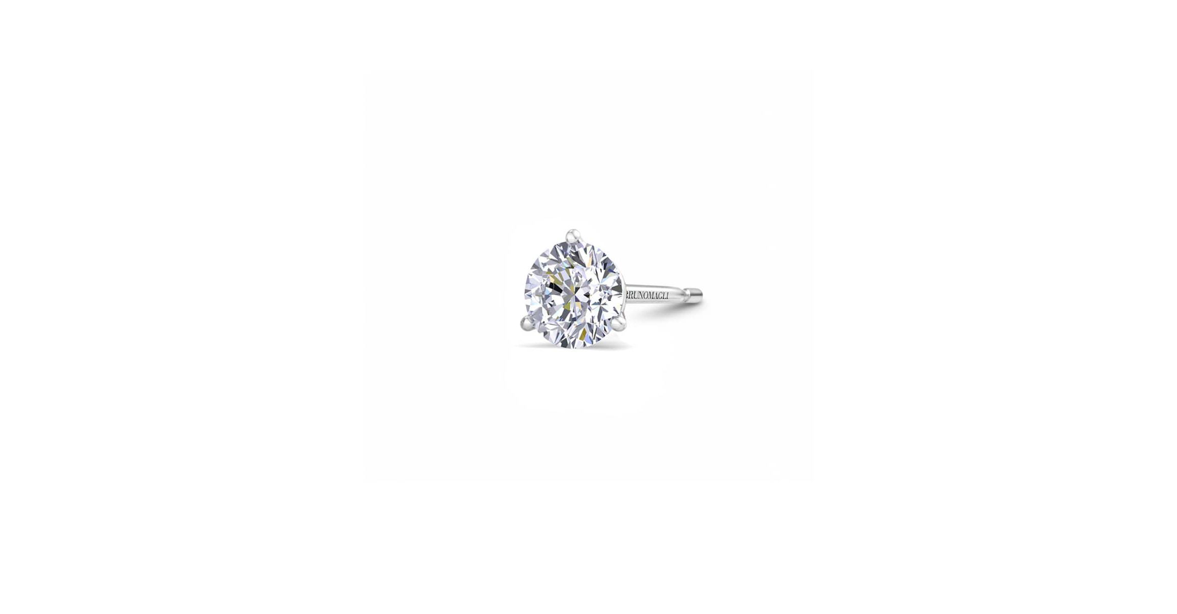 Lab Created Mens 1/2 Carat Lab Grown Diamond Martini Stud Earring In Sterling Silver