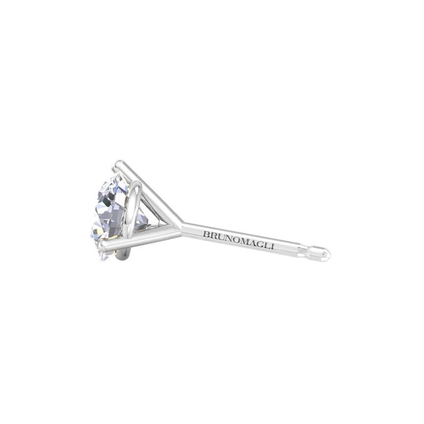 Lab Created Mens 1/2 Carat Lab Grown Diamond Martini Stud Earring In Sterling Silver