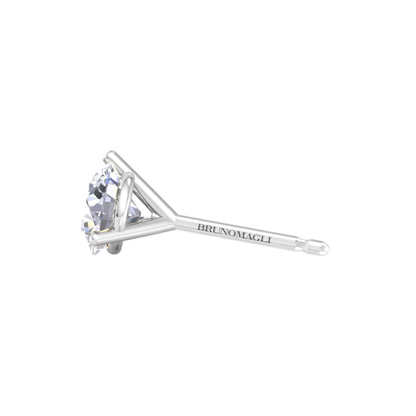 Lab Created Mens 3/4 Carat Lab Grown Diamond Martini Stud Earring In Sterling Silver