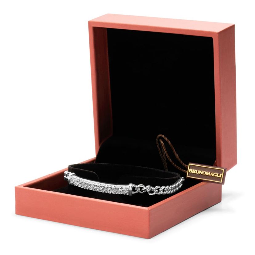 Lab Created Mens Giuseppe 1 1/2 Carat Lab Grown Diamond Bracelet In Sterling Silver, 8 Inches