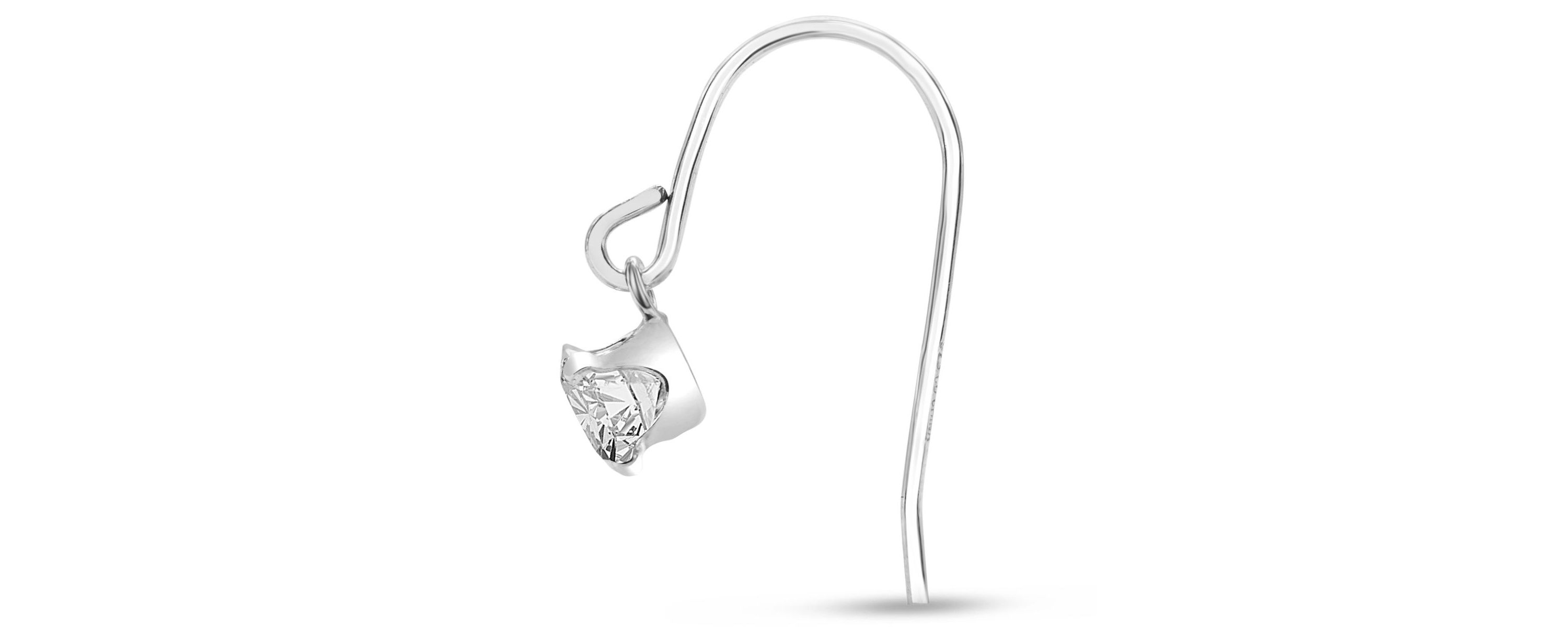 1 Carat Moissanite Drop Earrings In Sterling Silver, 1/2 Inch