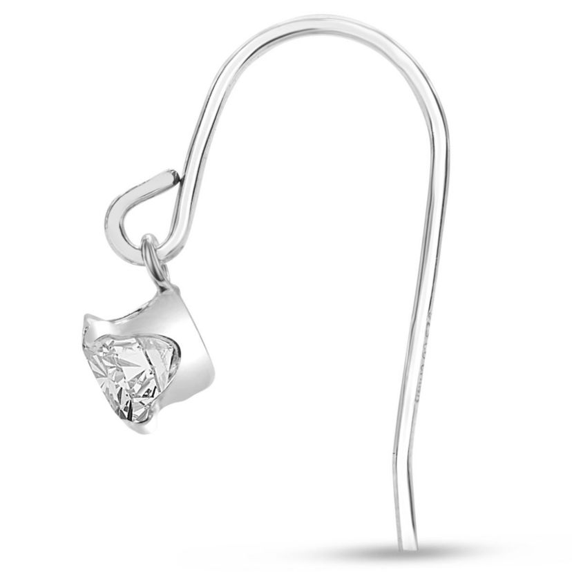 1 Carat Moissanite Drop Earrings In Sterling Silver, 1/2 Inch