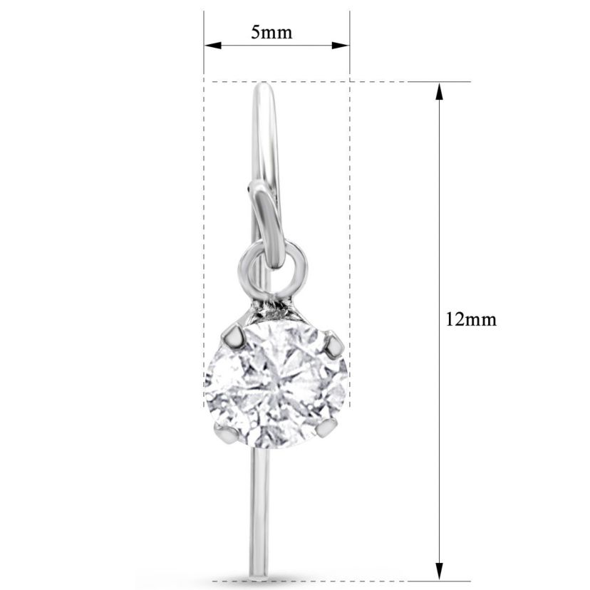 1 Carat Moissanite Drop Earrings In Sterling Silver, 1/2 Inch