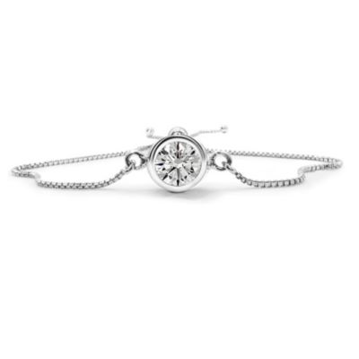 Belk & Co Lab Created 1 Carat Lab Grown Diamond Bolo Bracelet In Sterling Silver, Adjustable 6-9 Inches