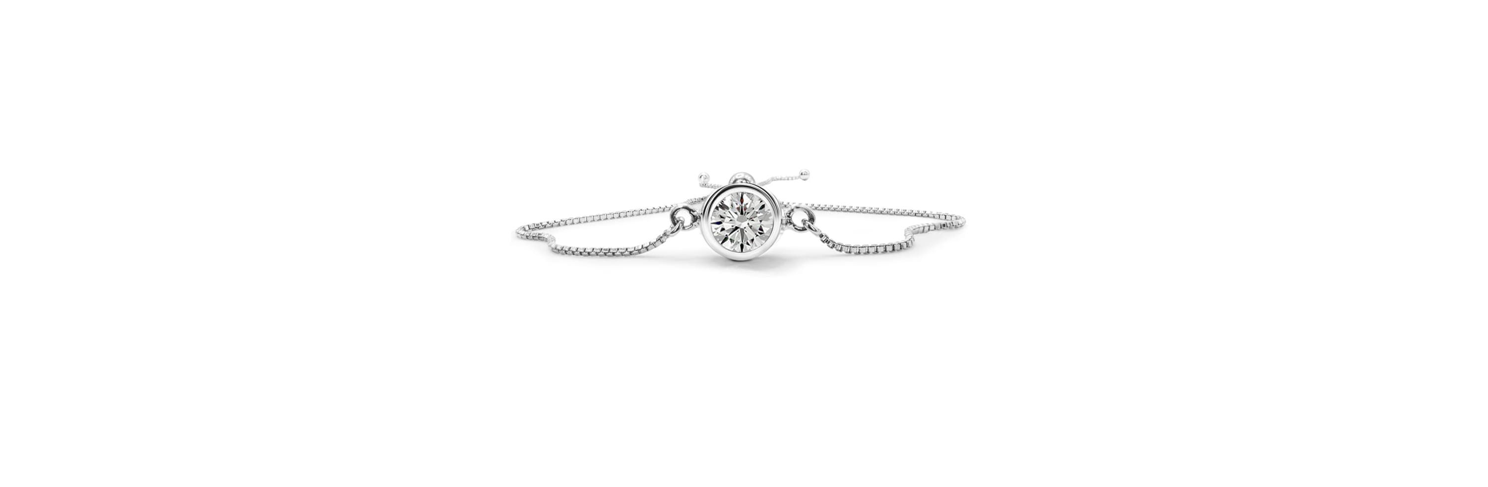 Lab Created 1 Carat Lab Grown Diamond Bolo Bracelet In Sterling Silver, Adjustable 6-9 Inches