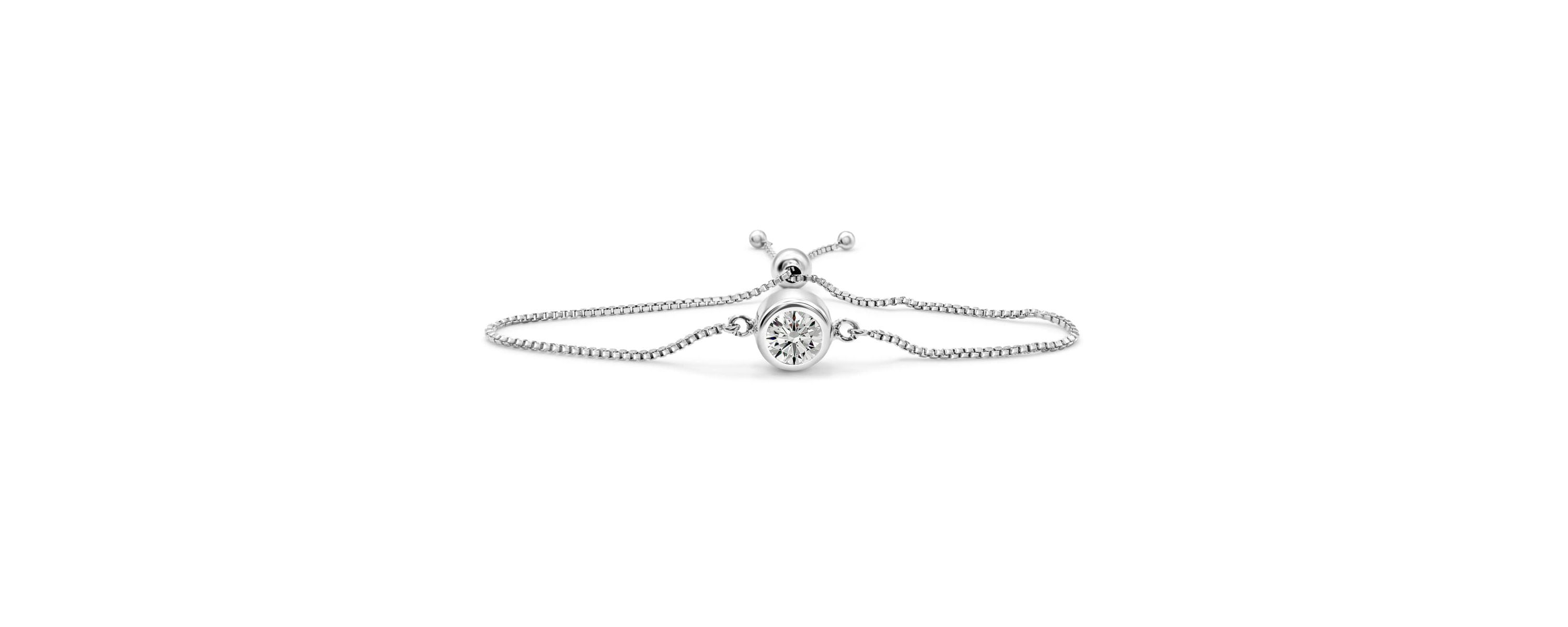 Lab Created 1 Carat Lab Grown Diamond Bolo Bracelet In Sterling Silver, Adjustable 6-9 Inches
