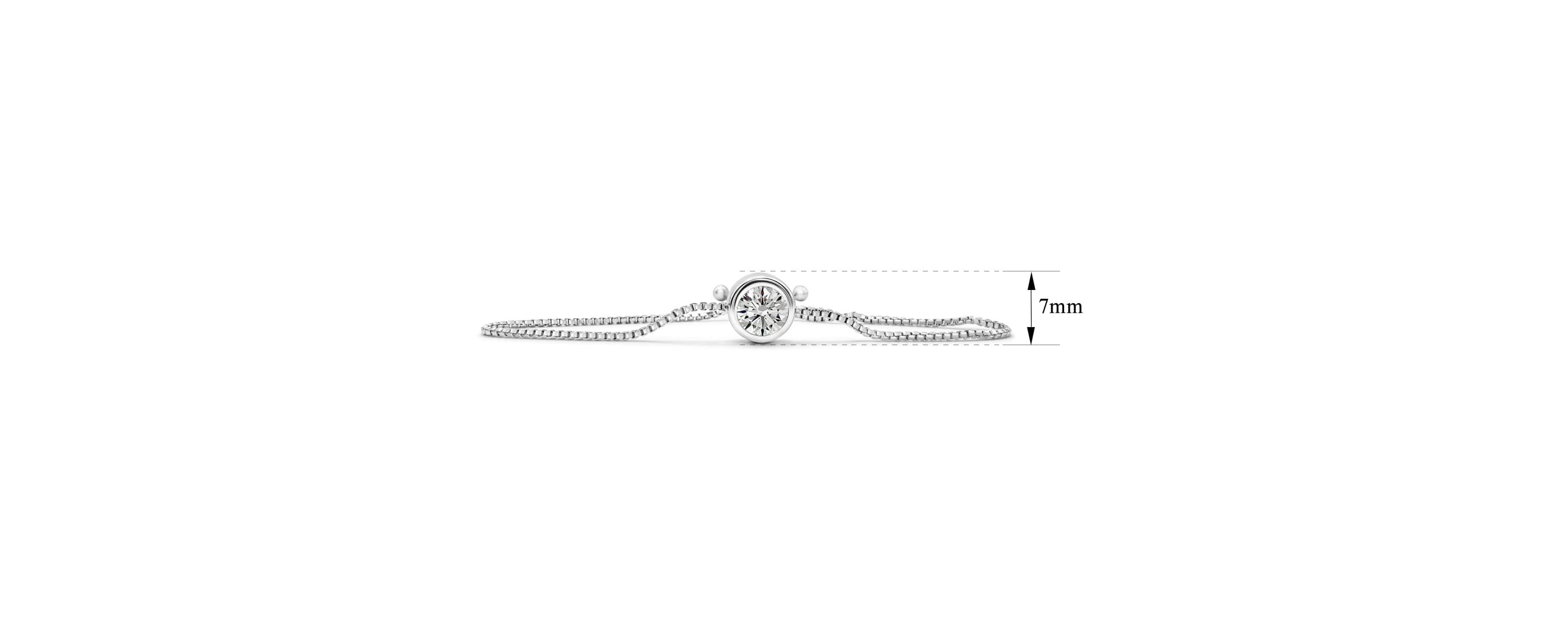Lab Created 1 Carat Lab Grown Diamond Bolo Bracelet In Sterling Silver, Adjustable 6-9 Inches