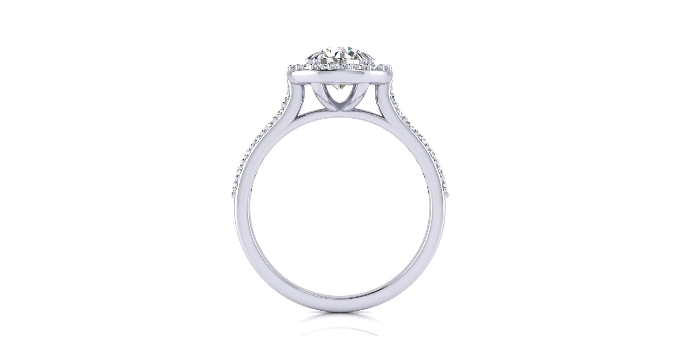 Lab Created 1 1/4 Carat Halo Lab Grown Diamond Engagement Ring In Sterling Silver