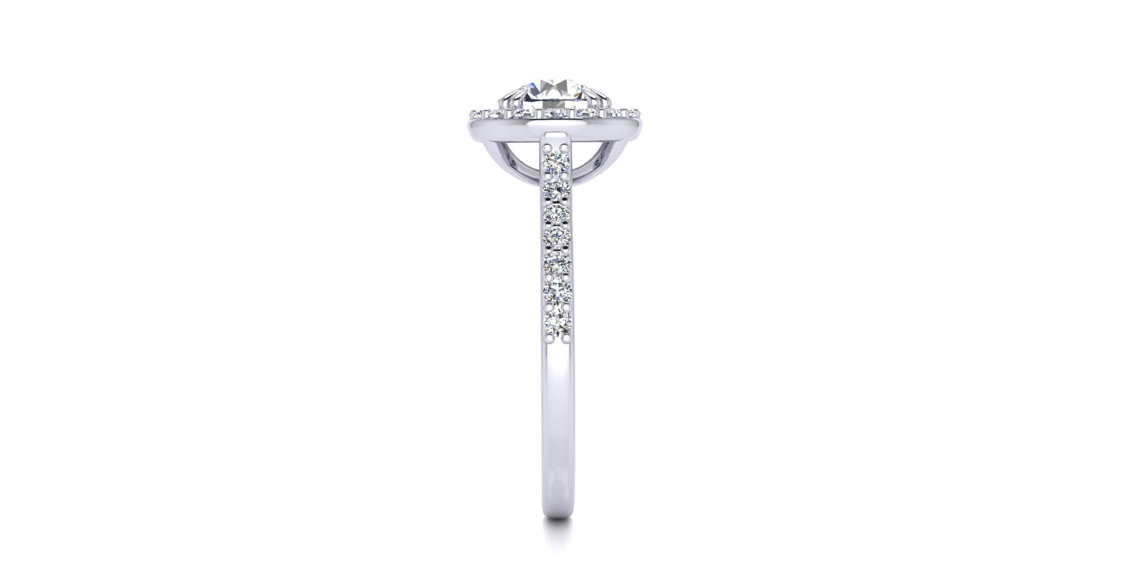 Lab Created 1 1/4 Carat Halo Lab Grown Diamond Engagement Ring In Sterling Silver