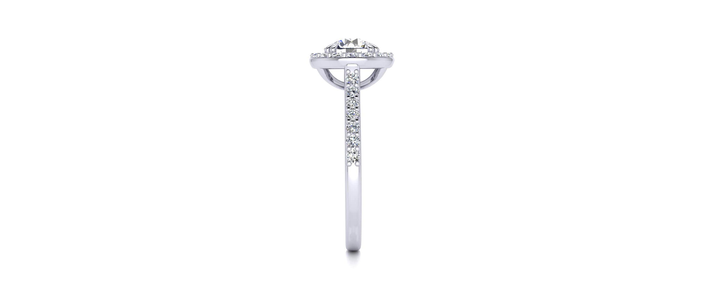 Lab Created 1 1/4 Carat Halo Lab Grown Diamond Engagement Ring In Sterling Silver
