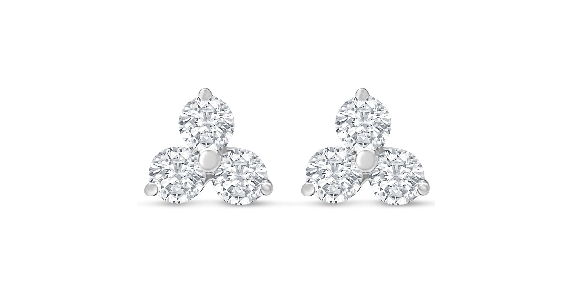 1 Carat Moissanite Triangle Stud Earrings In Sterling Silver