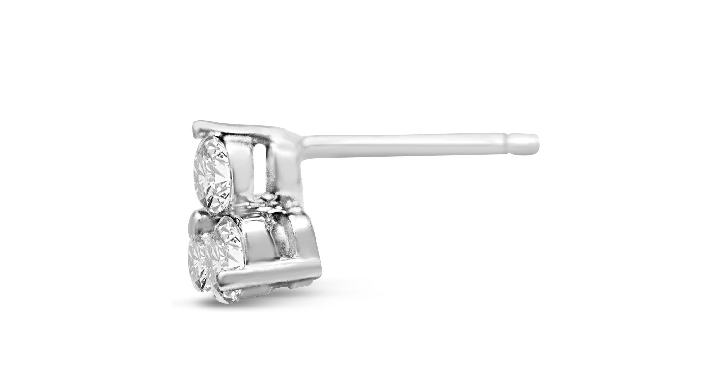 1 Carat Moissanite Triangle Stud Earrings In Sterling Silver