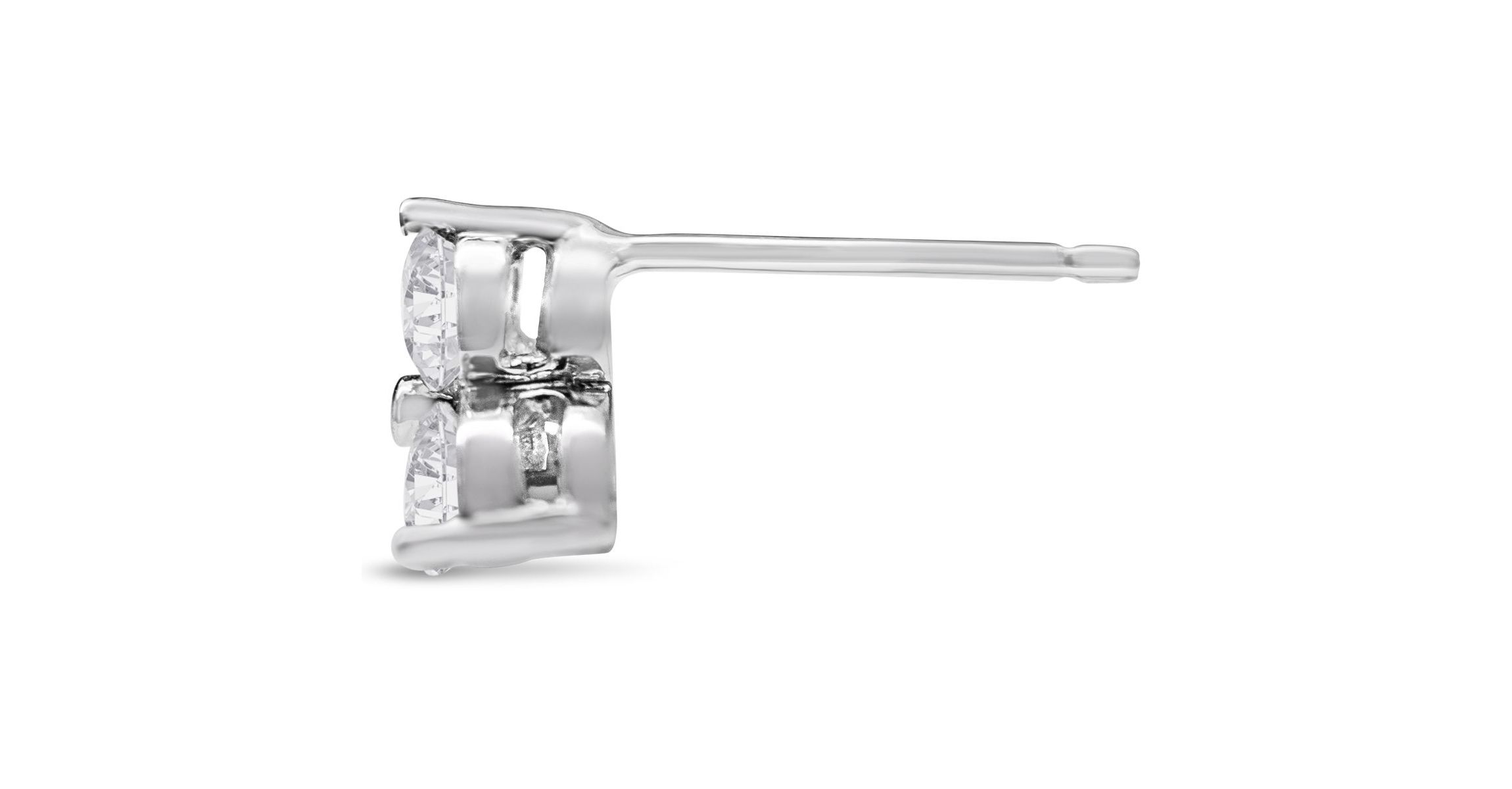 1 Carat Moissanite Triangle Stud Earrings In Sterling Silver