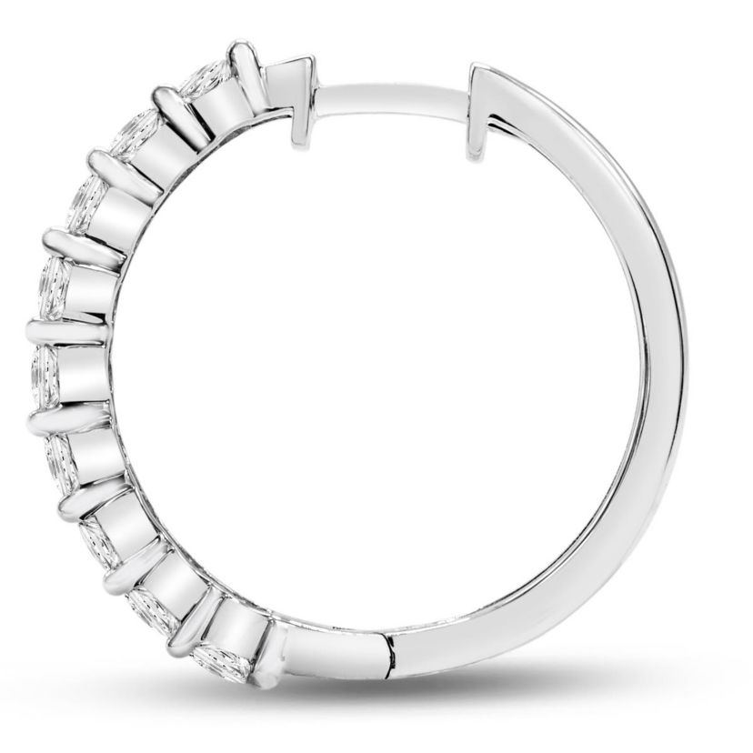Lab Created 1 Carat Lab Grown Diamond Hoop Earrings In 14K White Gold