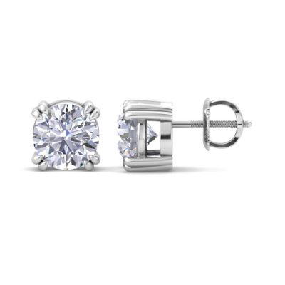 Martha Stewart Lab Created 2 Carat Lab Grown Diamond Stud Earrings In Sterling Silver