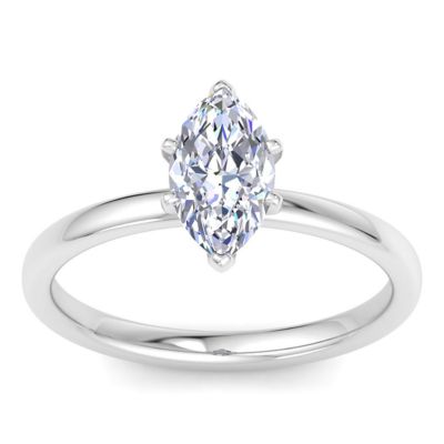 Belk & Co Lab Created 1 Carat Marquise Shape Lab Grown Diamond Ring In Sterling Silver, Solitaire