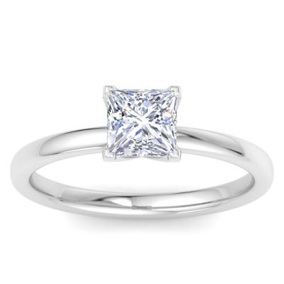 Belk & Co Lab Created 1 Carat Princess Cut Lab Grown Diamond Ring In Sterling Silver, Solitaire