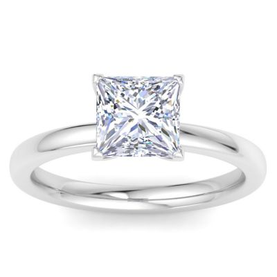 Belk & Co Lab Created 2 Carat Princess Cut Lab Grown Diamond Ring In Sterling Silver, Solitaire, Silver, 7
