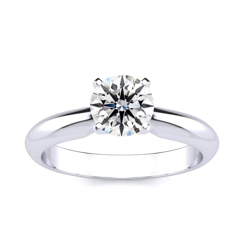 Lab Created 1 Carat Lab Grown Diamond Solitaire Ring In Sterling Silver