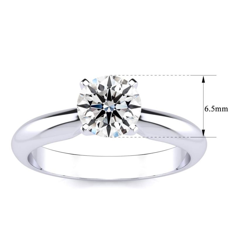 Lab Created 1 Carat Lab Grown Diamond Solitaire Ring In Sterling Silver