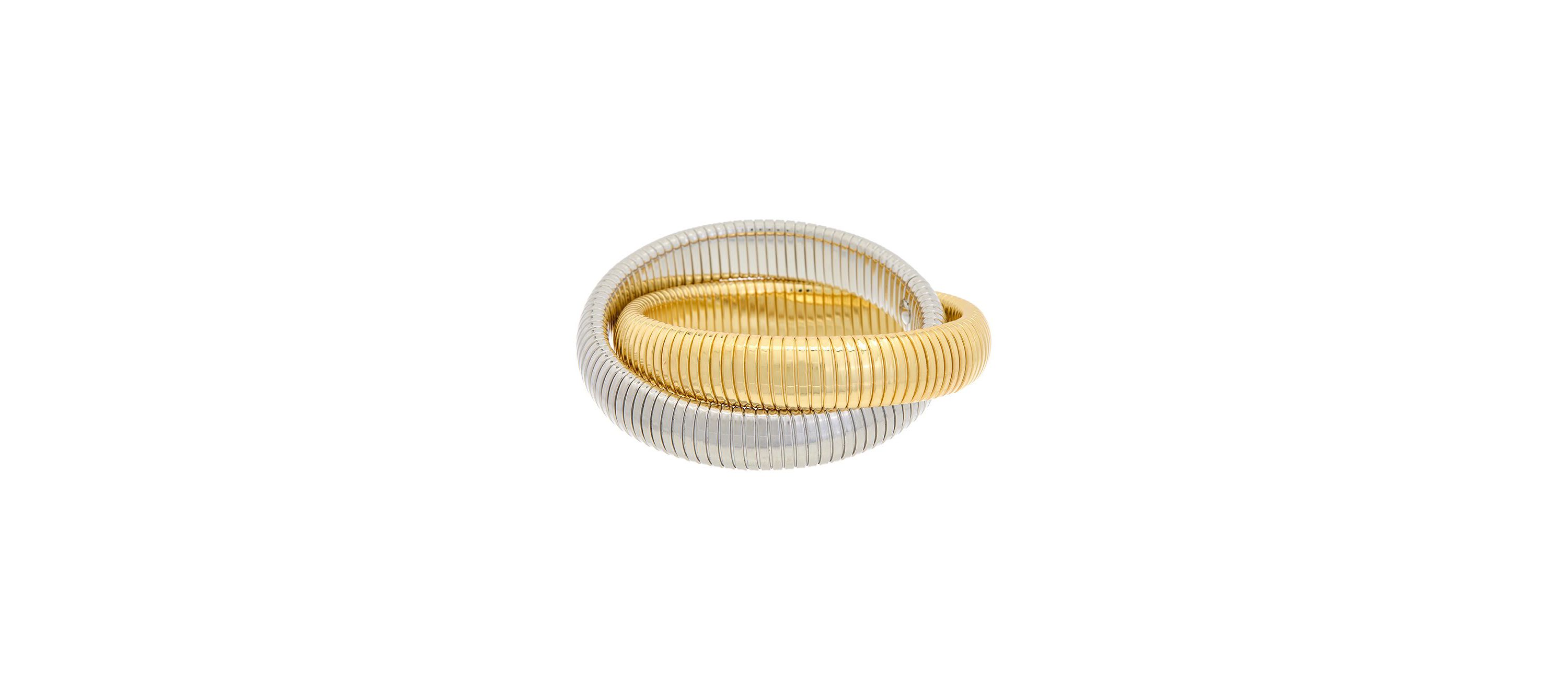 Meshmerise 18Kt Plated Double Twist Bangle
