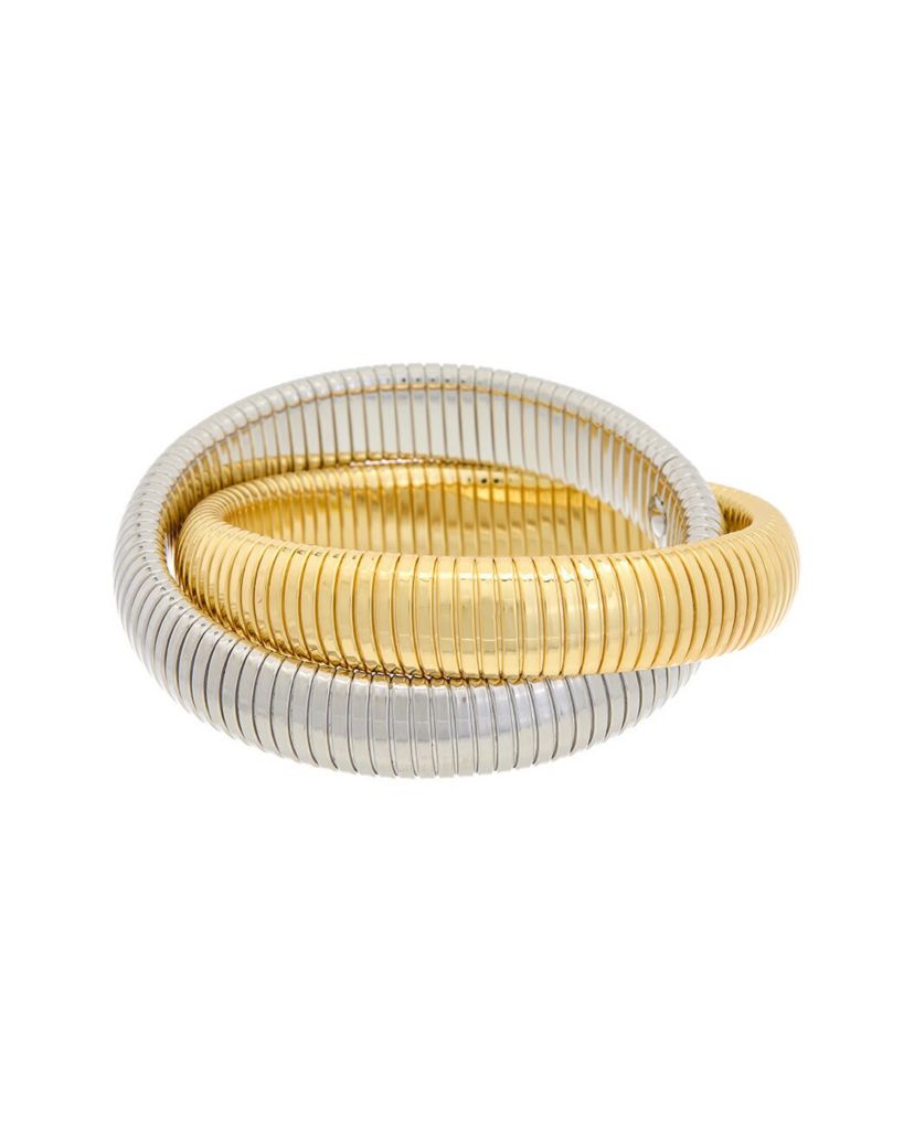 Meshmerise 18Kt Plated Double Twist Bangle