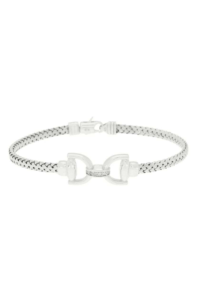 Meshmerise Sterling Silver with 18KT Vermeil Diamond Bangle