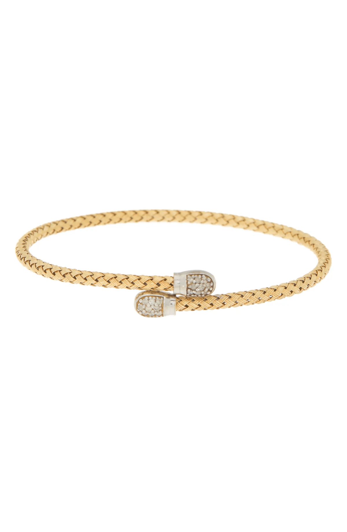 Meshmerise Sterling Silver with 18KT Vermeil Diamond Bangle