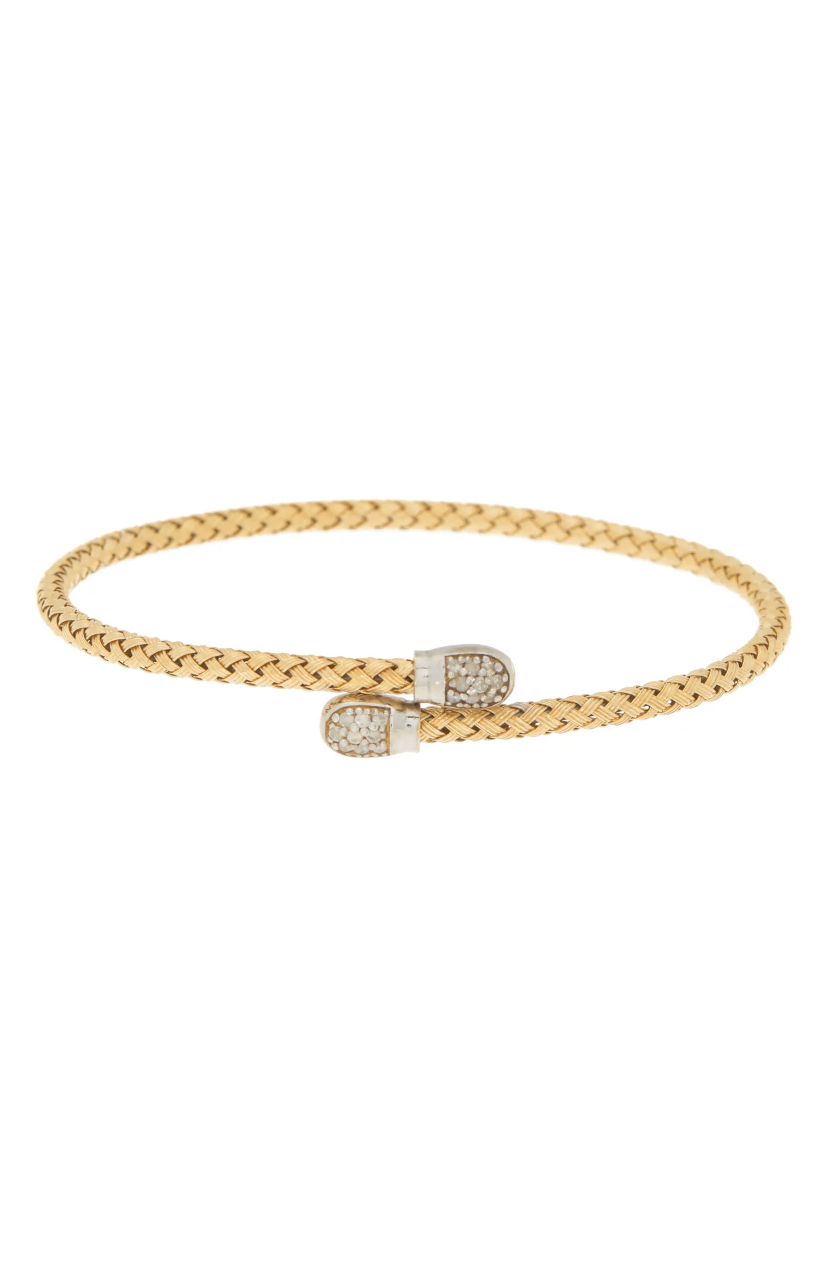 Meshmerise Sterling Silver with 18KT Vermeil Diamond Bangle