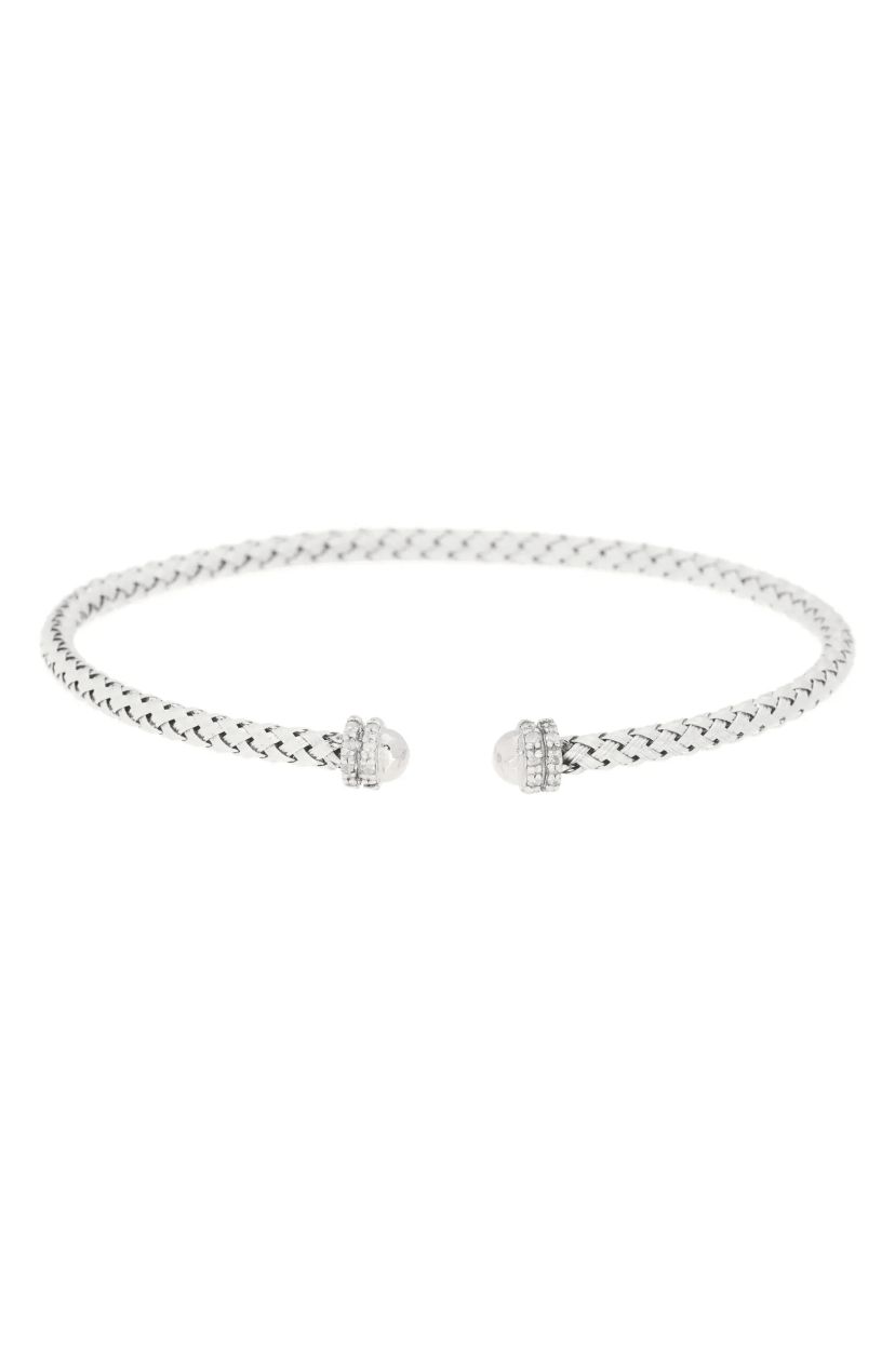 Meshmerise Sterling Silver with 18KT Vermeil Diamond Bangle