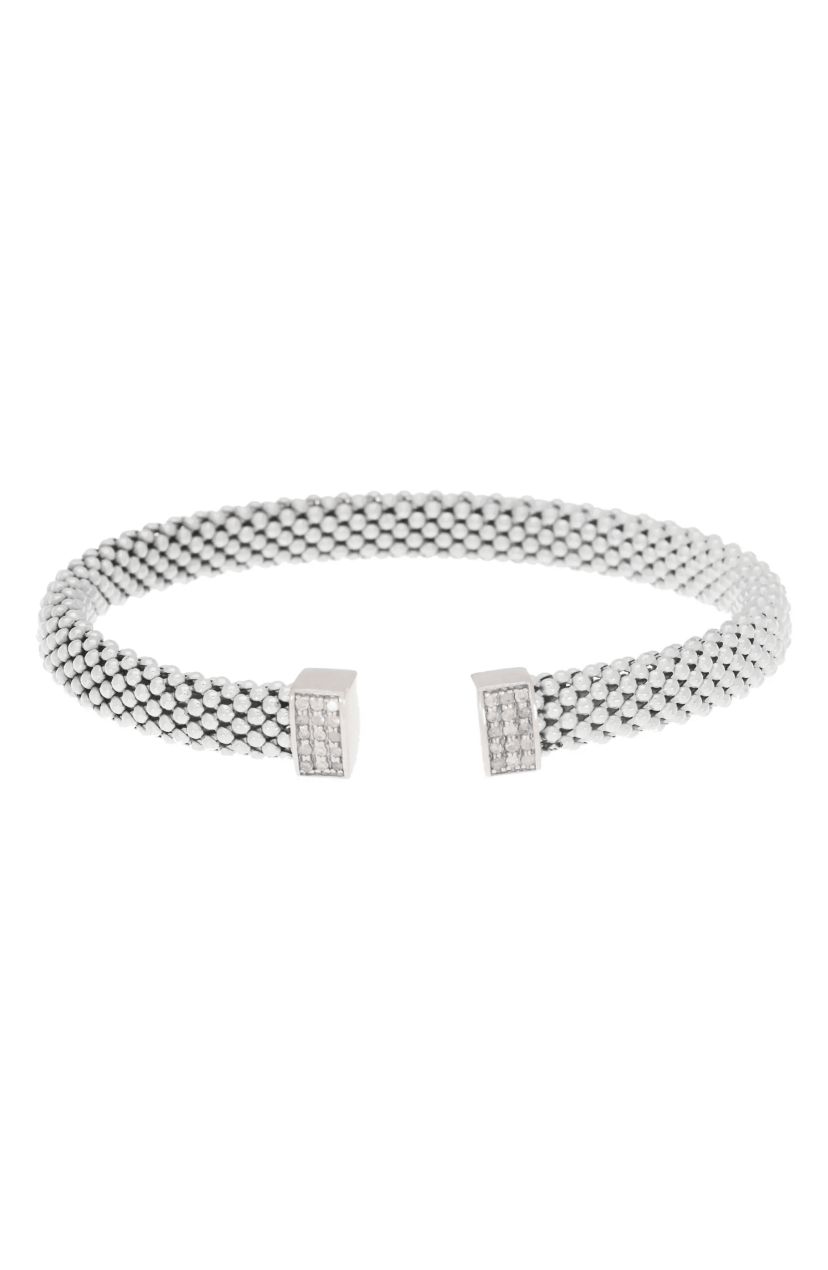 Meshmerise Sterling Silver with 18KT Vermeil Diamond Bangle