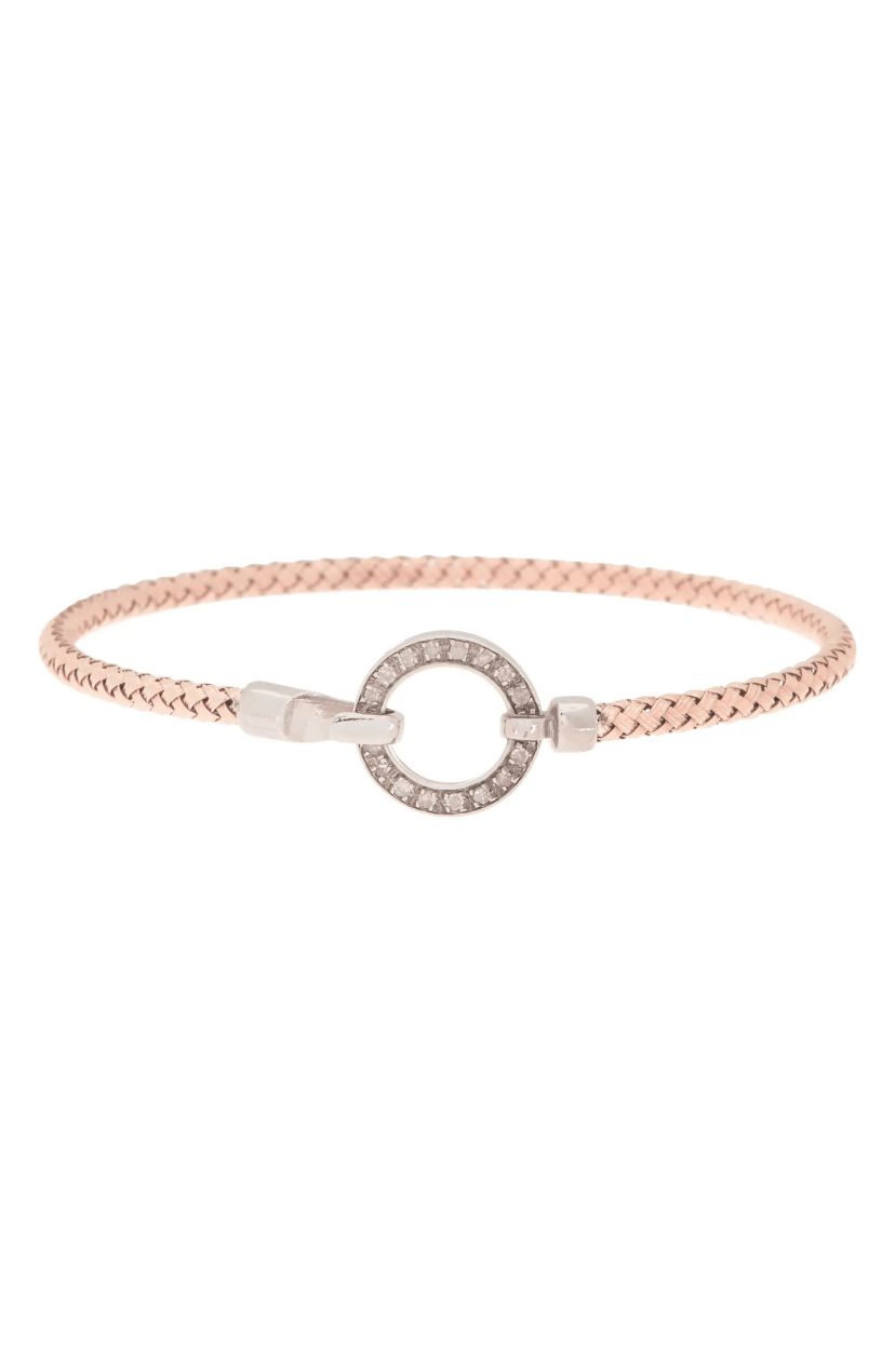 Meshmerise Sterling Silver with 18KT Vermeil Diamond Bangle