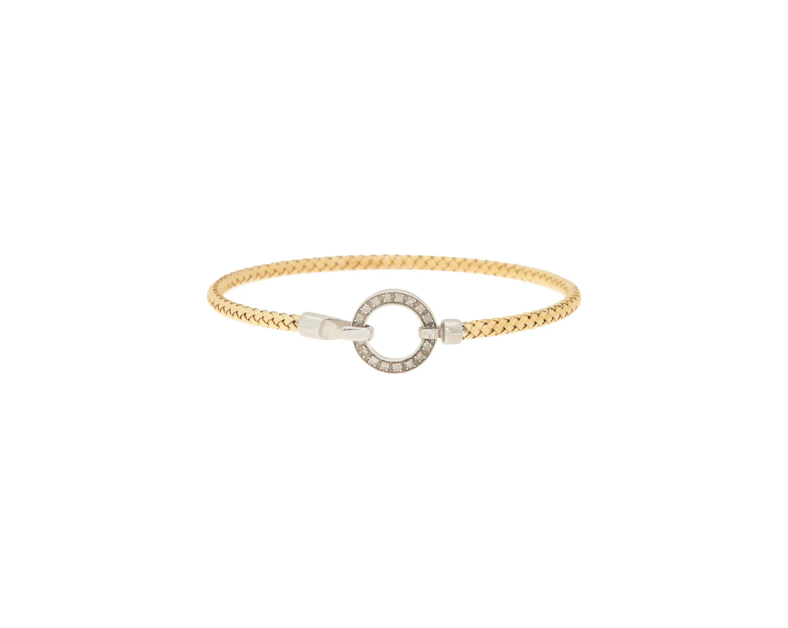 Meshmerise Sterling Silver with 18KT Vermeil Diamond Bangle