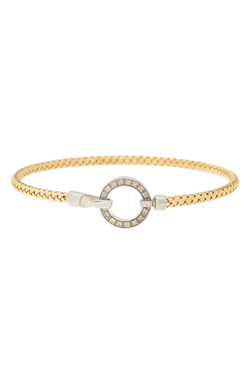 Meshmerise Sterling Silver with 18KT Vermeil Diamond Bangle