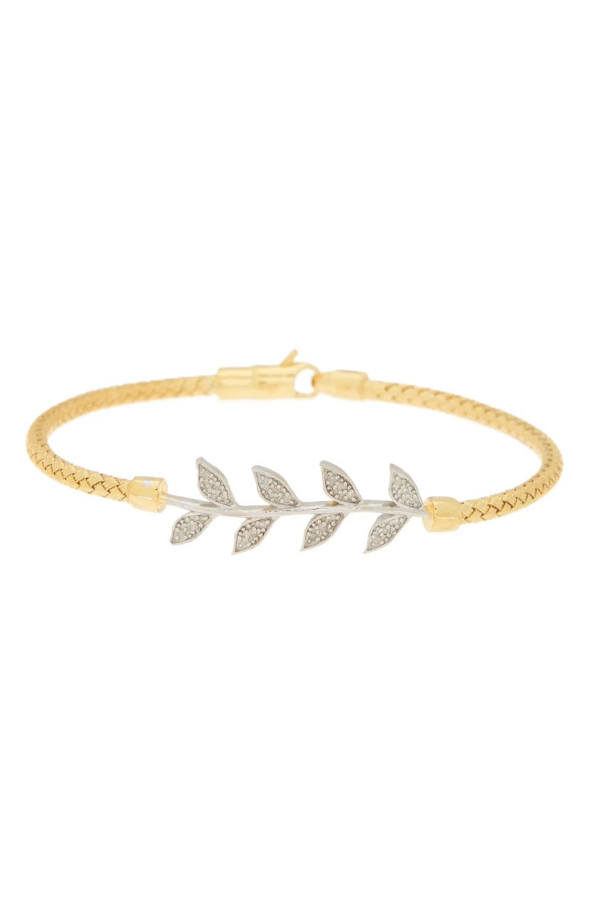 Meshmerise Sterling Silver with 18KT Vermeil Diamond Bangle