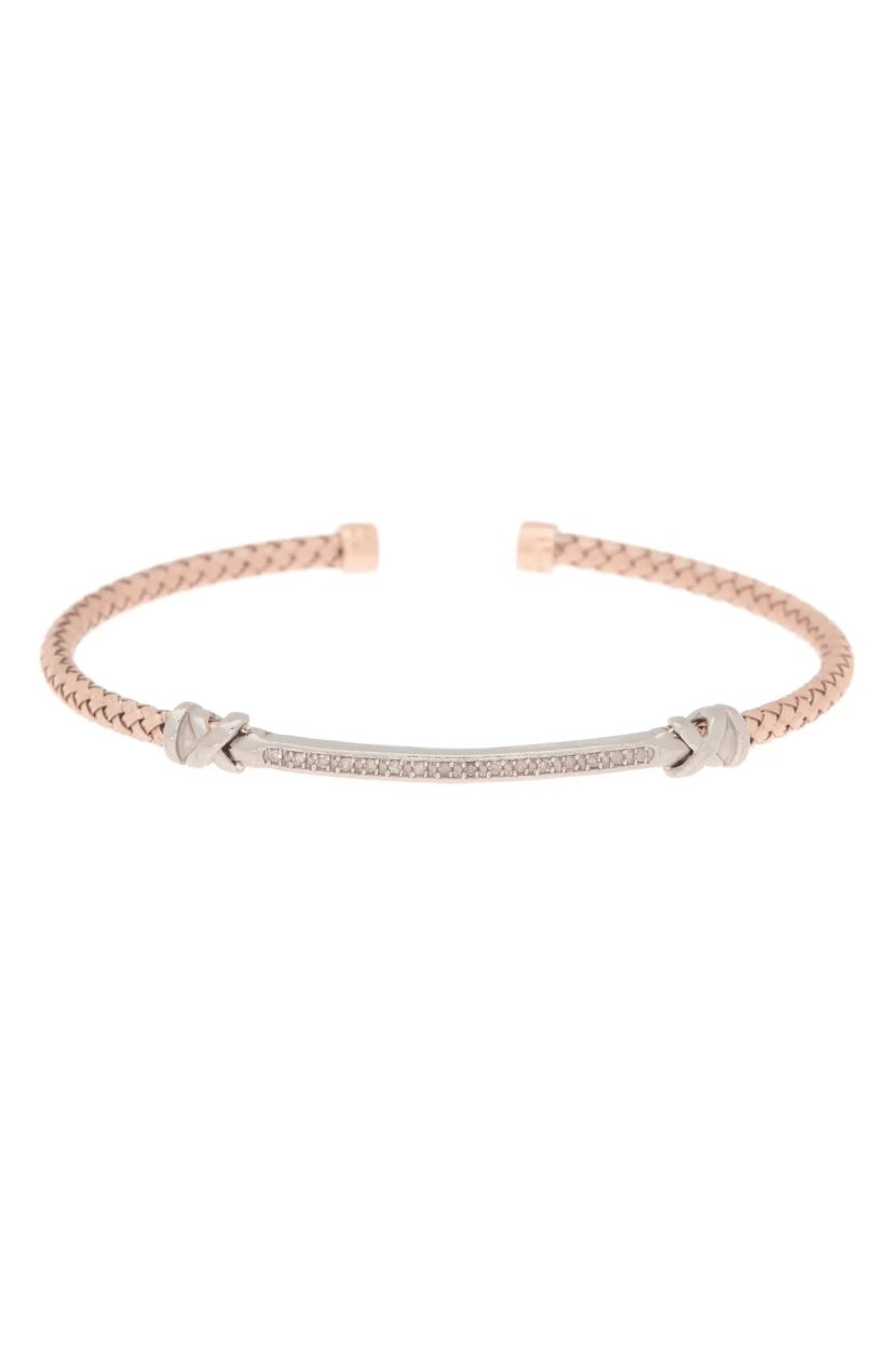 Meshmerise Sterling Silver with 18KT Vermeil Diamond Bangle
