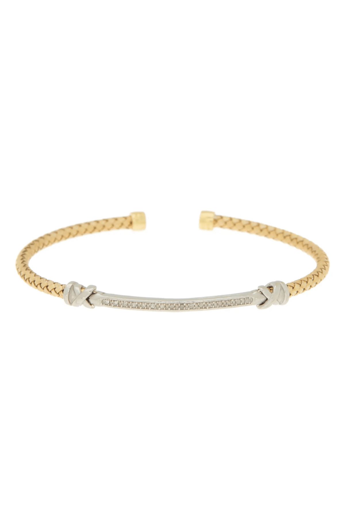 Meshmerise Sterling Silver with 18KT Vermeil Diamond Bangle