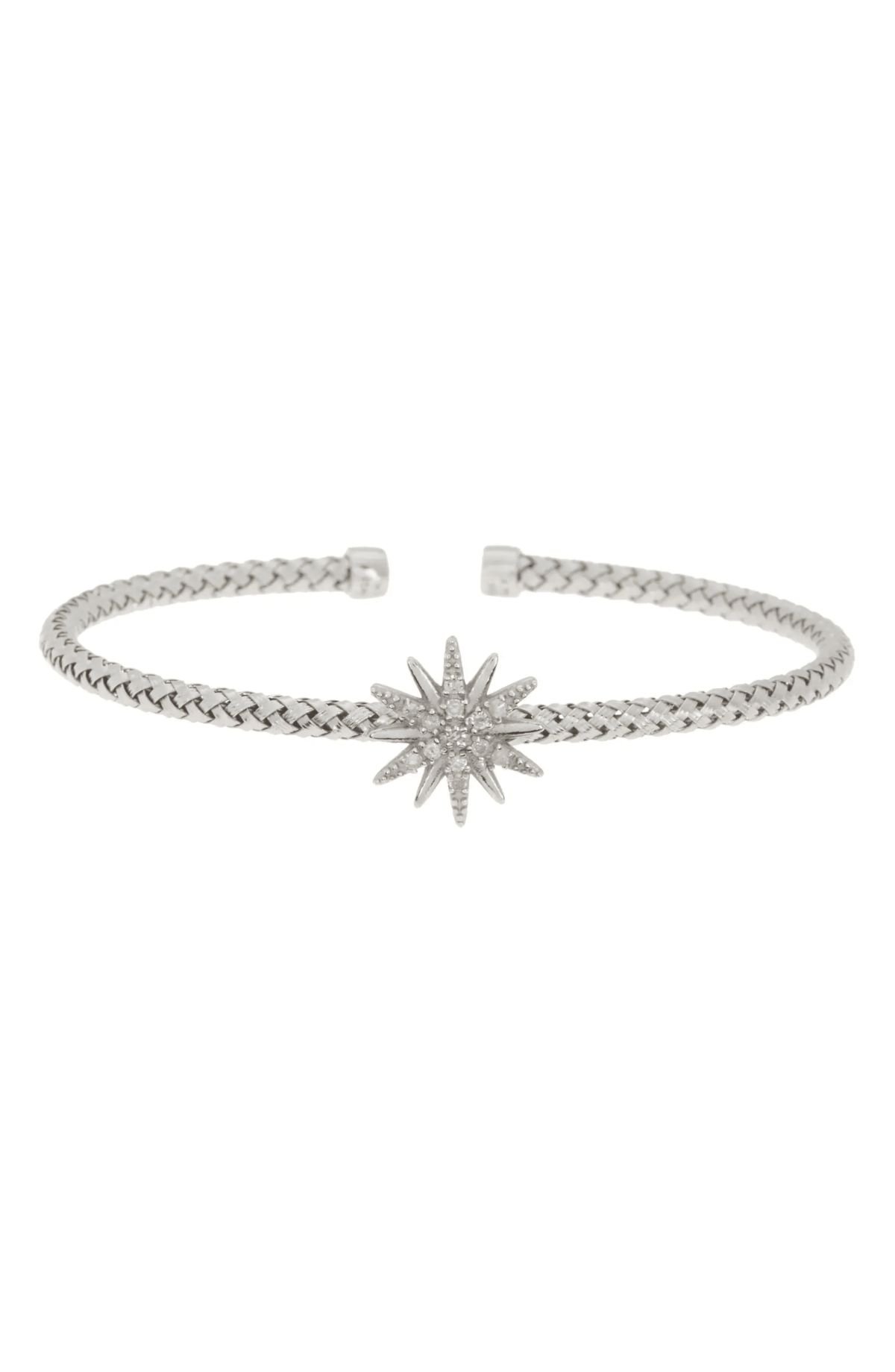 Meshmerise Sterling Silver with 18KT Vermeil Diamond Bangle