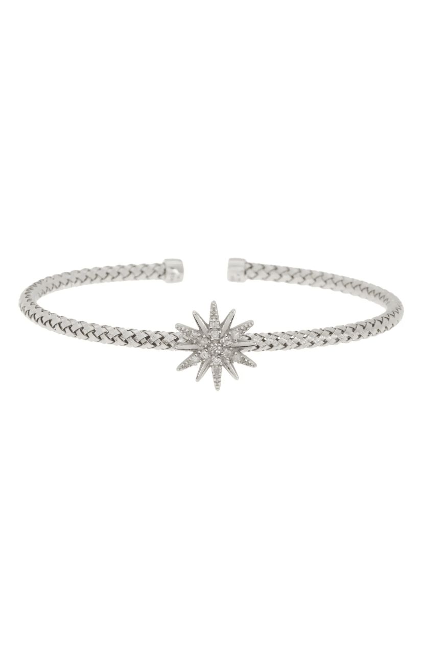 Meshmerise Sterling Silver with 18KT Vermeil Diamond Bangle