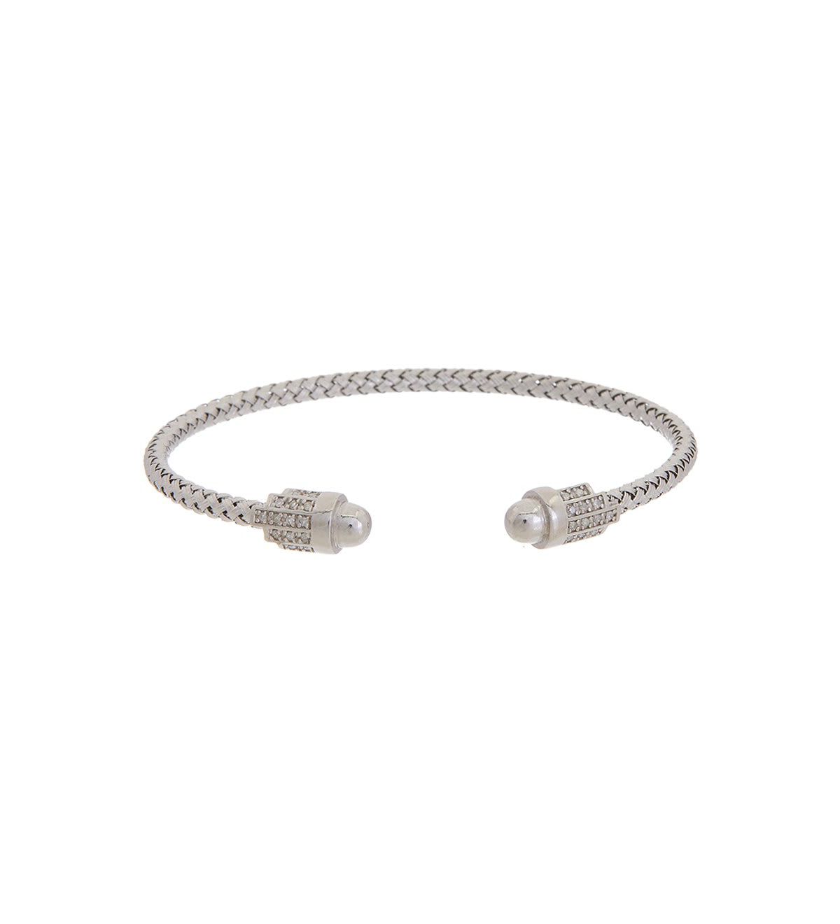 Meshmerise Sterling Silver with 18KT Vermeil Diamond Bangle
