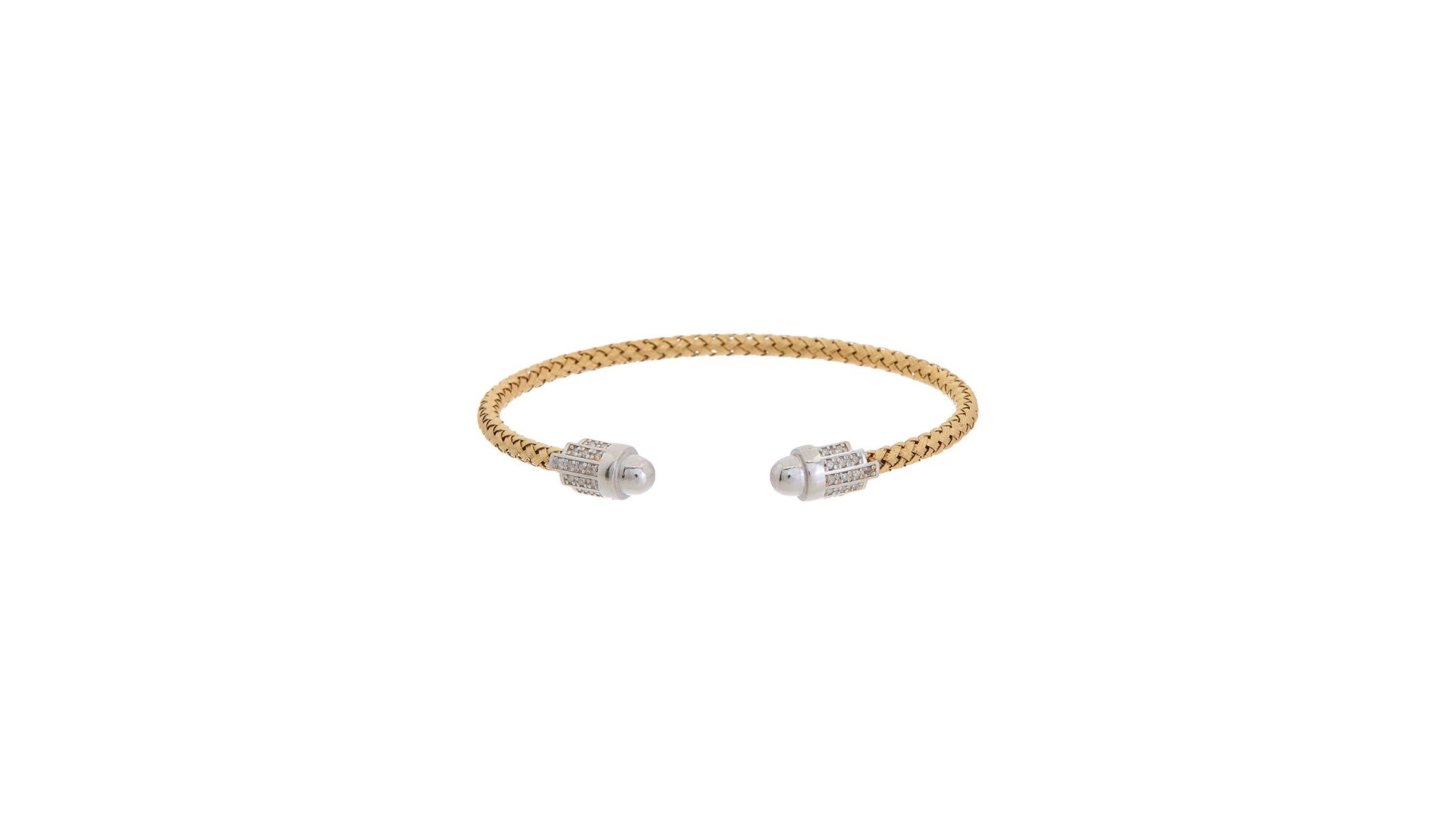 Meshmerise Sterling Silver with 18KT Vermeil Diamond Bangle