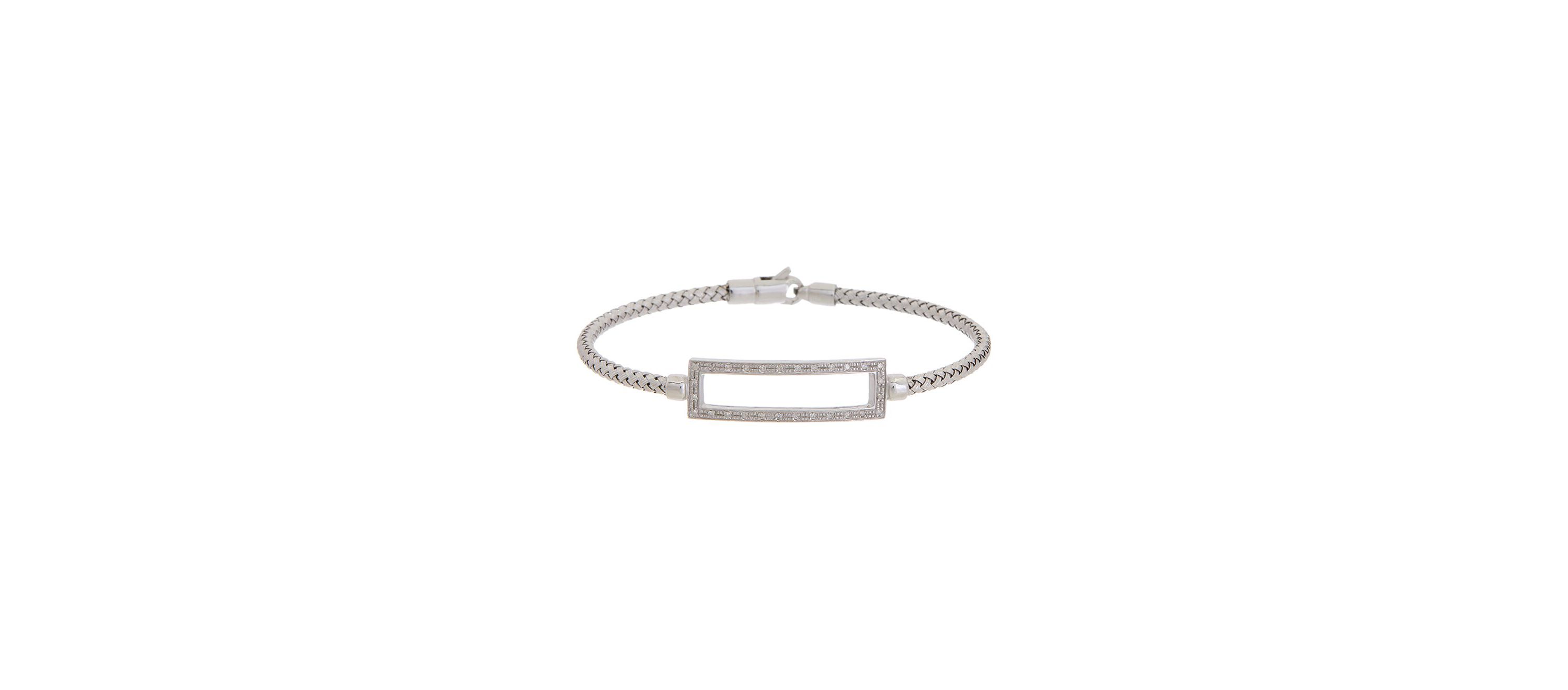 Meshmerise Sterling Silver with 18KT Vermeil Diamond Bangle