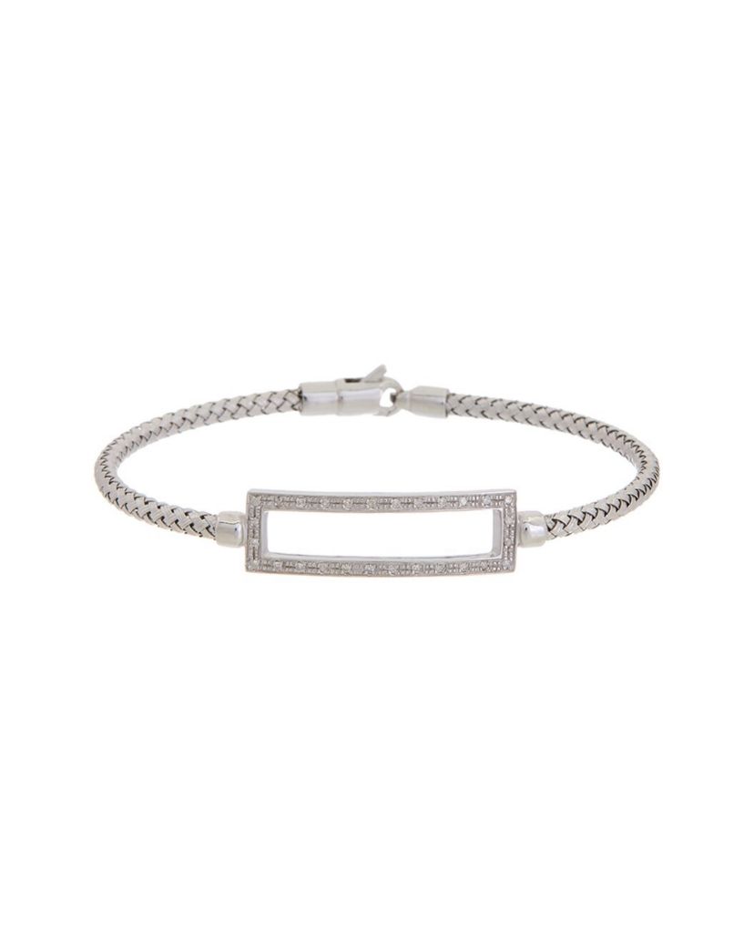 Meshmerise Sterling Silver with 18KT Vermeil Diamond Bangle