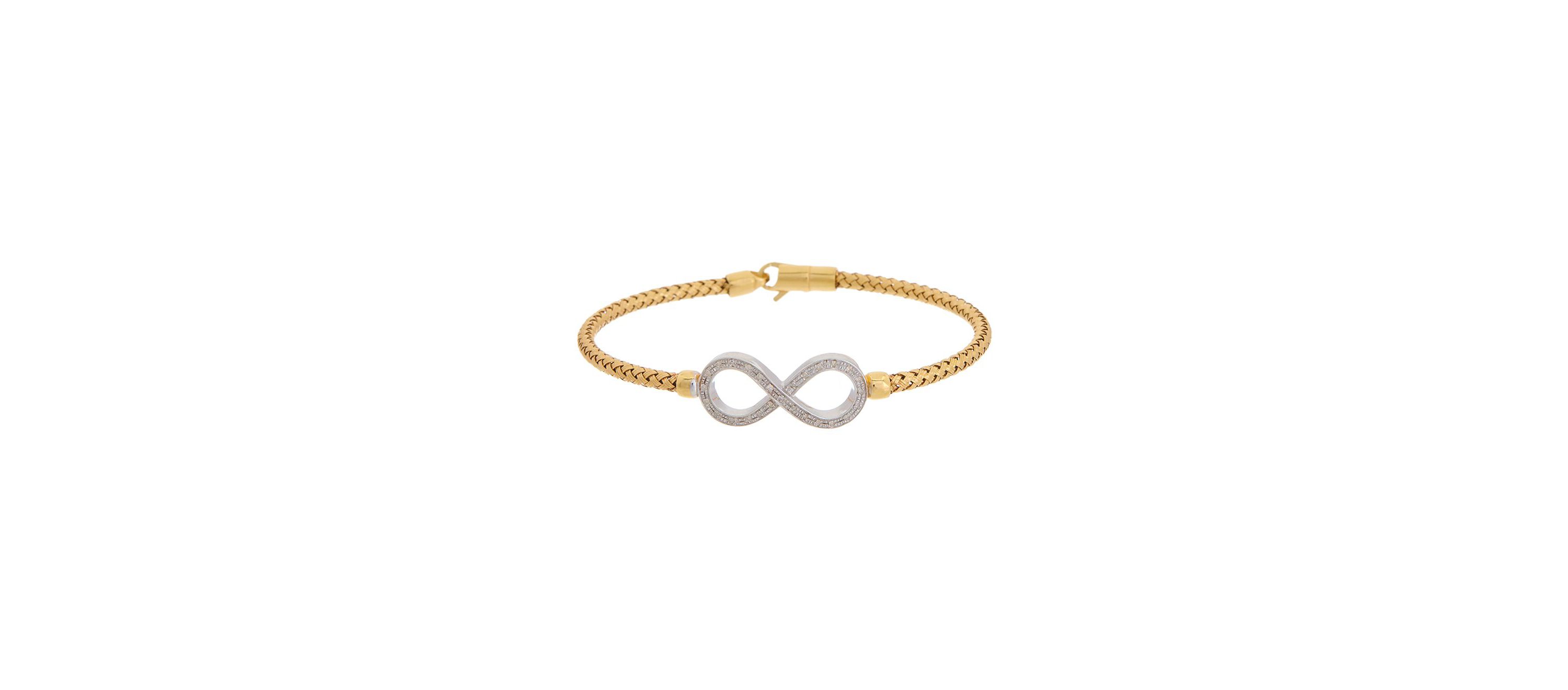 Meshmerise Sterling Silver with 18KT Vermeil Diamond Bangle